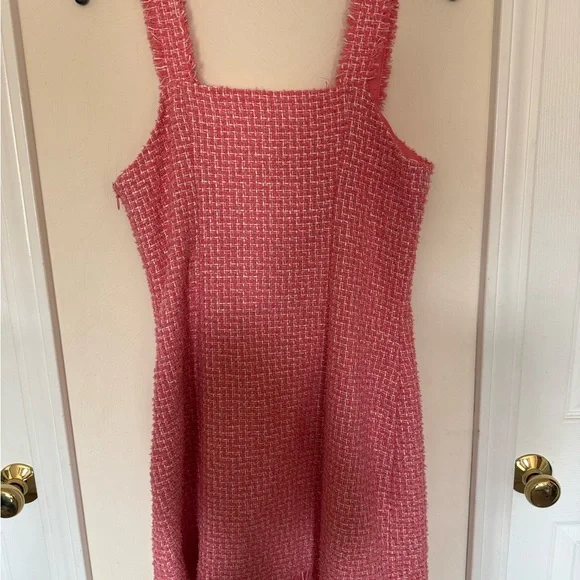 miami Pink Tweed Button-Front Mini Dress - Picture 9 of 9